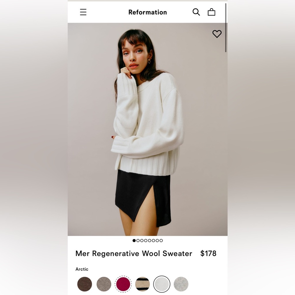 White Reformation sweater